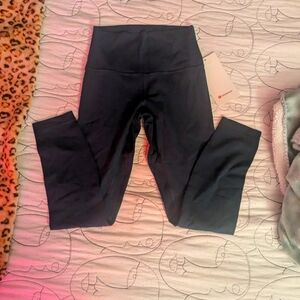 BRAND NEW AUTHENTIC WOMENS LULU LEMON NAVY BLUE LEGGINGS SZ 4